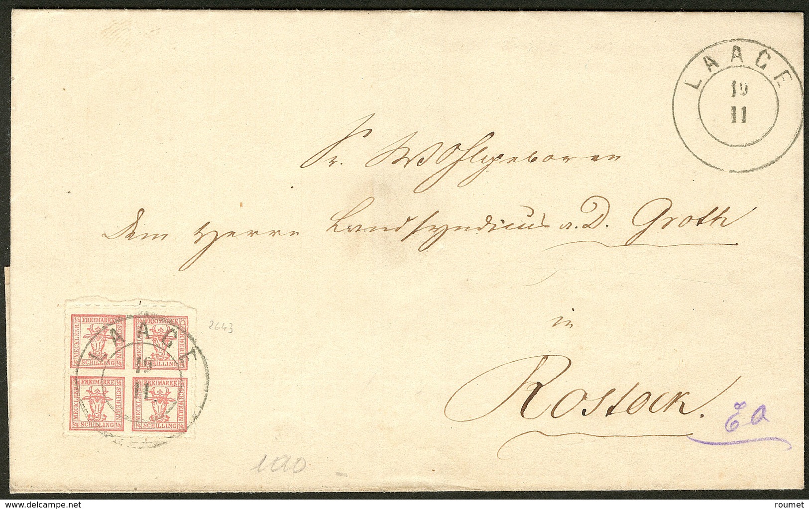 LETTRE Mecklembourg-Schwerin. No 8, Obl Cad Laage 19/11 Sur Lettre, Jolie Pièce. - TB - Mecklenburg-Schwerin