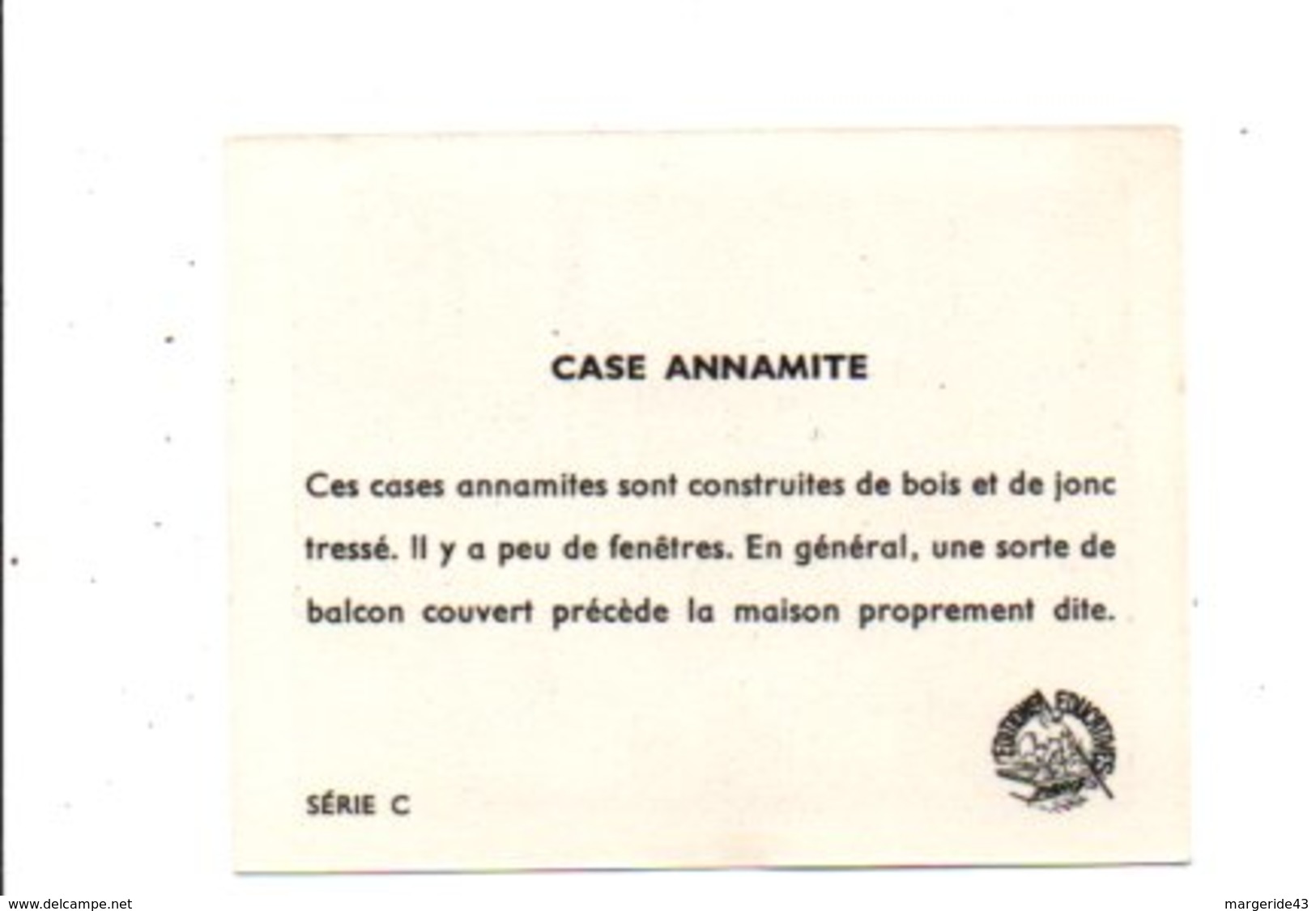 CHROMOS BON POINT - HABITAT HUMAIN - CASE ANNAMITE - Chèques & Chèques De Voyage