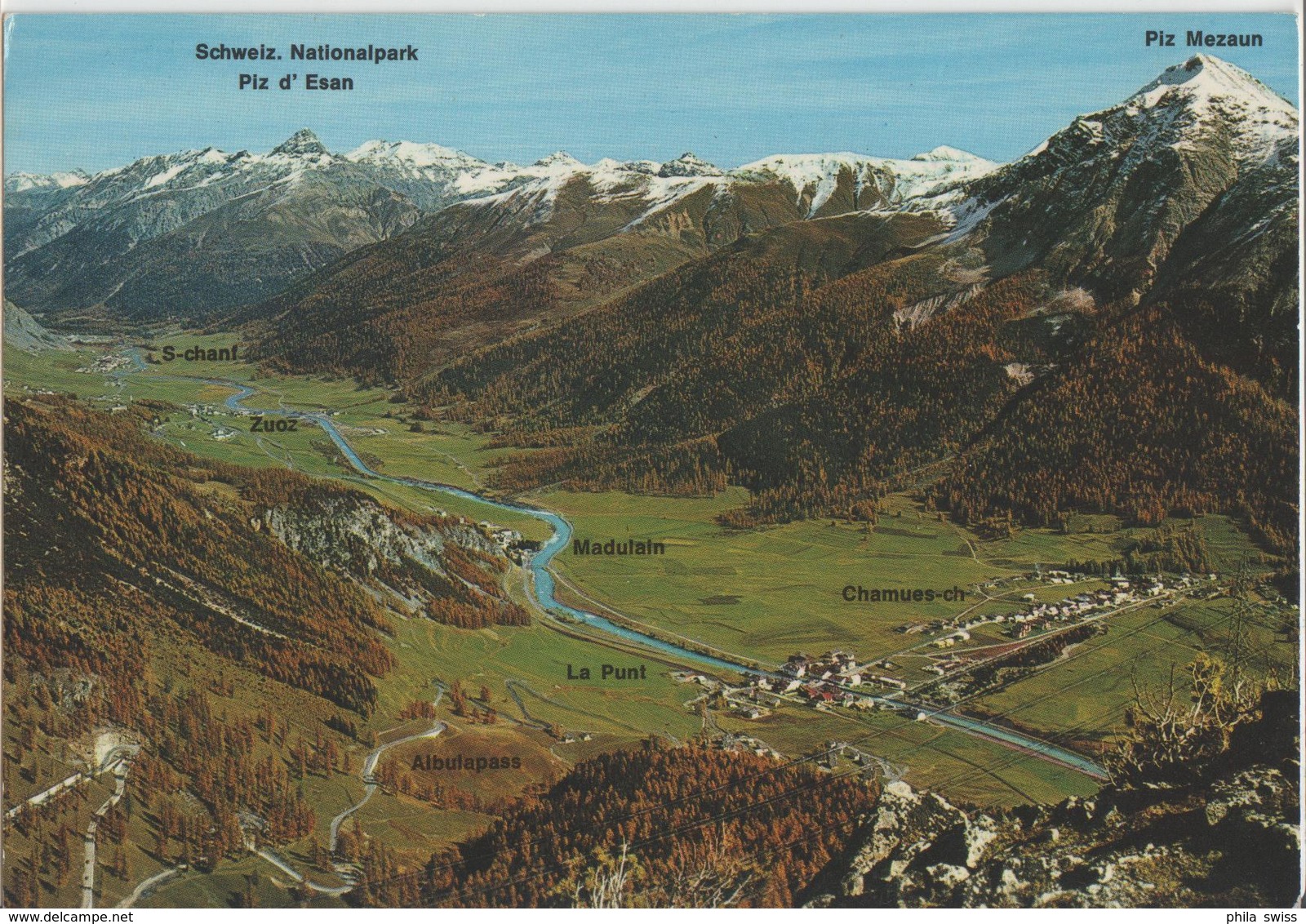 La Punt-Chamues-ch Mit Albula-Strasse, Madulain, Zuoz, S-chanf - Photo: Furter - Madulain