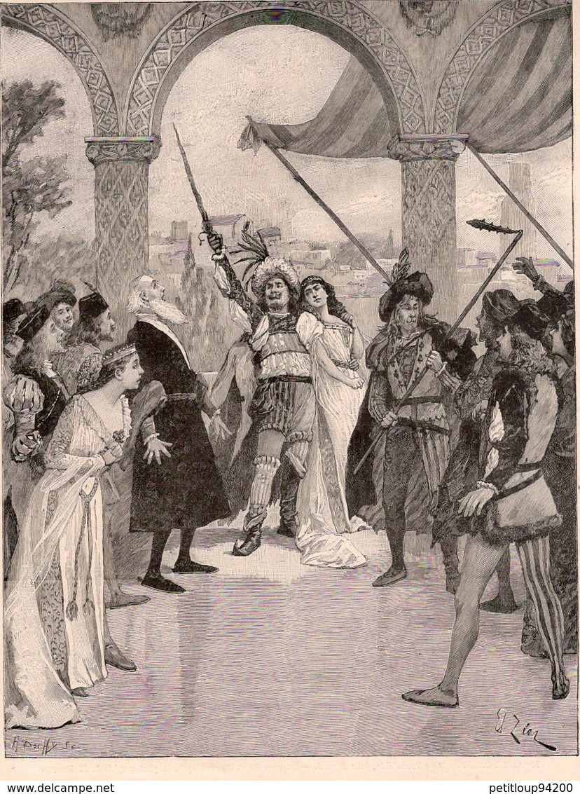 2 ESTAMPES LE MONDE ILLUSTRE*Mme Rose Caron BRUNEHILDE SIGURD M.Dochy M.Benque*La Mégre Apprivoisée SHAKESPEARE P.Delair - Prints & Engravings