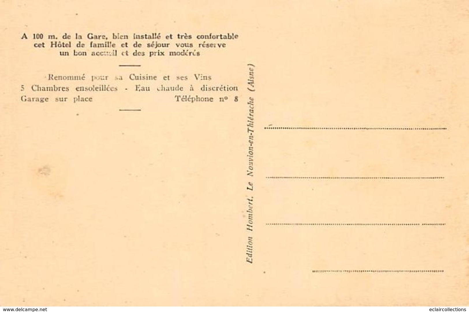 Le Nouvion En Thiérache   02     Hôtel Dessenne. Traction   - Extrait D'un Carnet Sur Le Plage Et Le Lac  (voir Scan) - Other & Unclassified