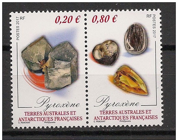 TAAF - 2017 - N°Yv. 796 à 797 - Minéraux / Minerals / Pyroxène - Neuf Luxe ** / MNH / Postfrisch - Minéraux