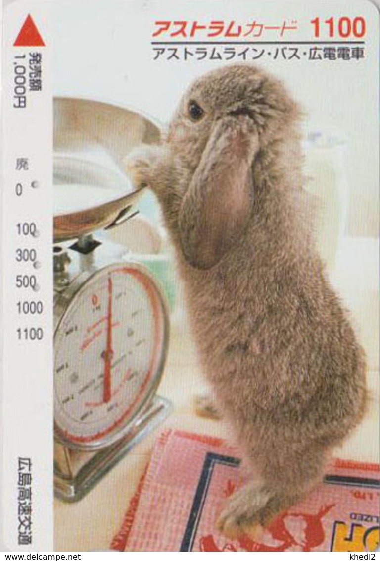 Carte Japon - ANIMAL - LAPIN & Balance 1100  - RABBIT Japan Prepaid Card - KANINCHEN CONIGLIO CONEJO  - FR 274 - Conigli