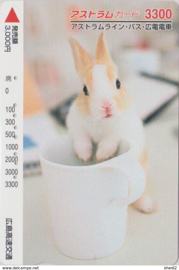 Carte JAPON - ANIMAL - LAPIN 3300  - RABBIT JAPAN Prepaid Bus Card - KANINCHEN CONIGLIO CONEJO KONIJN  - FR 278 - Conigli