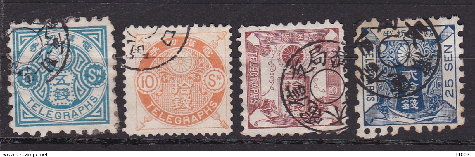 Japon Timbre Télégraphe N° 5-6-7-8 ° - Telegraafzegels