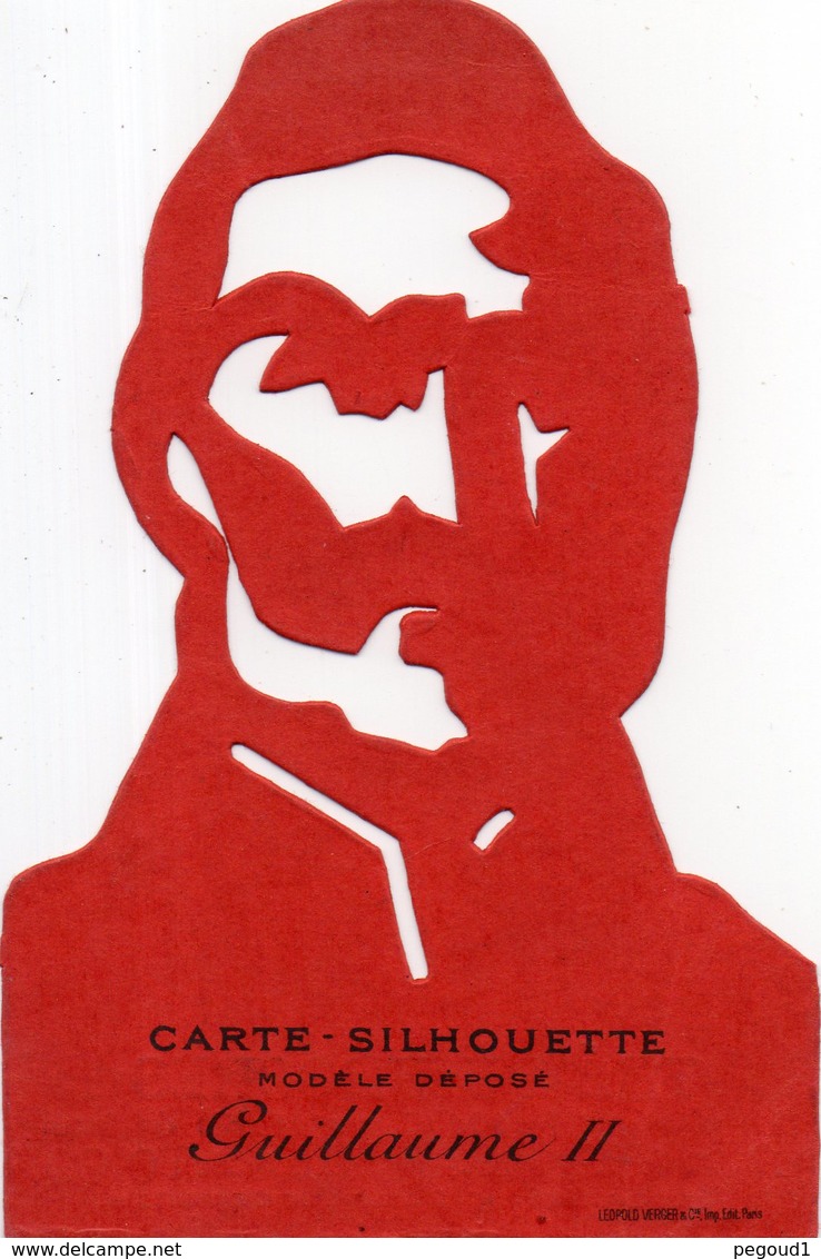 SILHOUETTE De L'EMPEREUR GUILLAUME II. PUBLICITE "THE DU PROGRES".carte En Achat Immédiat - Silhouettes