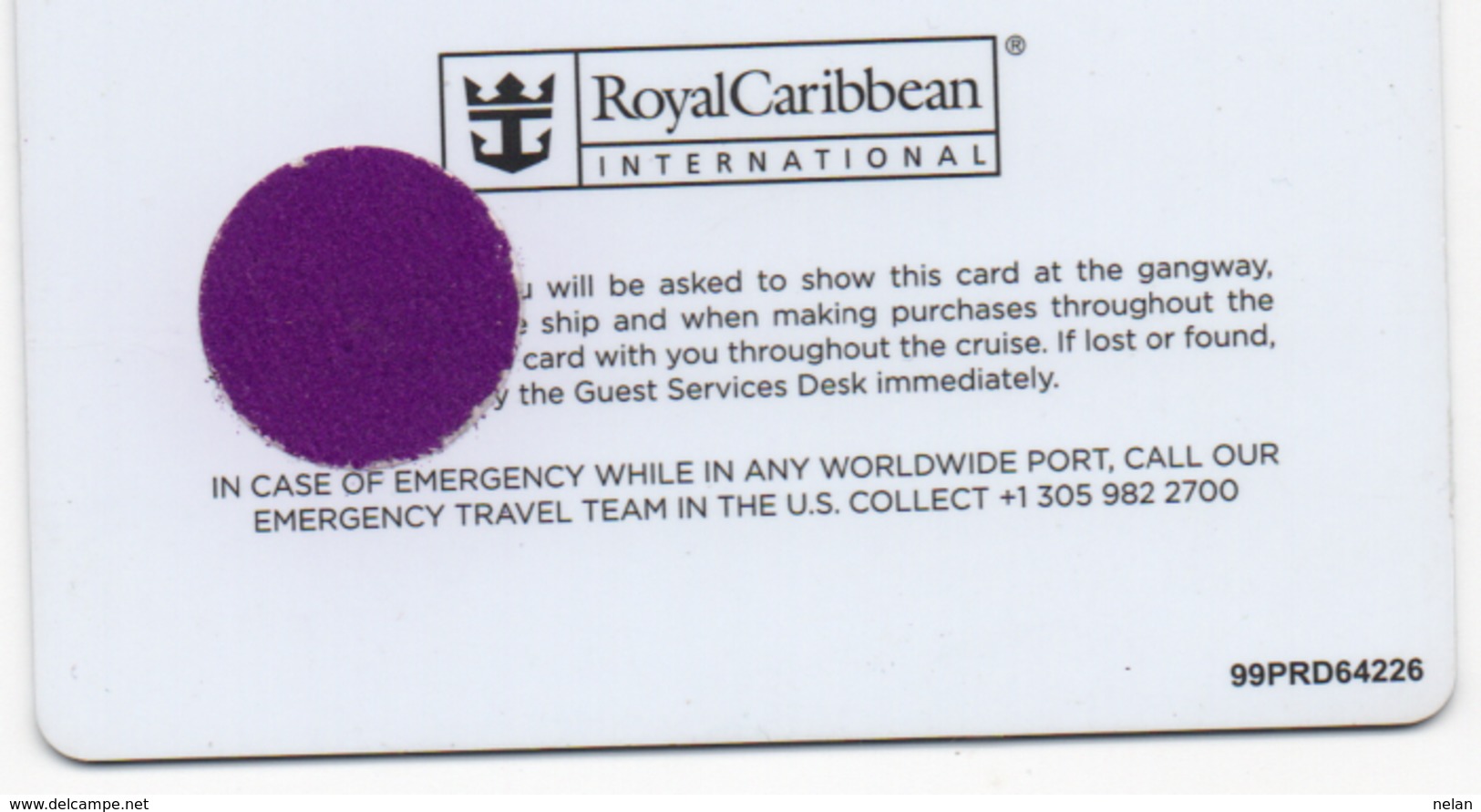 ROYAL CARIBBEAN Ship Cabin Cruise Magnetic Boarding Key Card (passager Biz) - Chiavi Elettroniche Di Alberghi