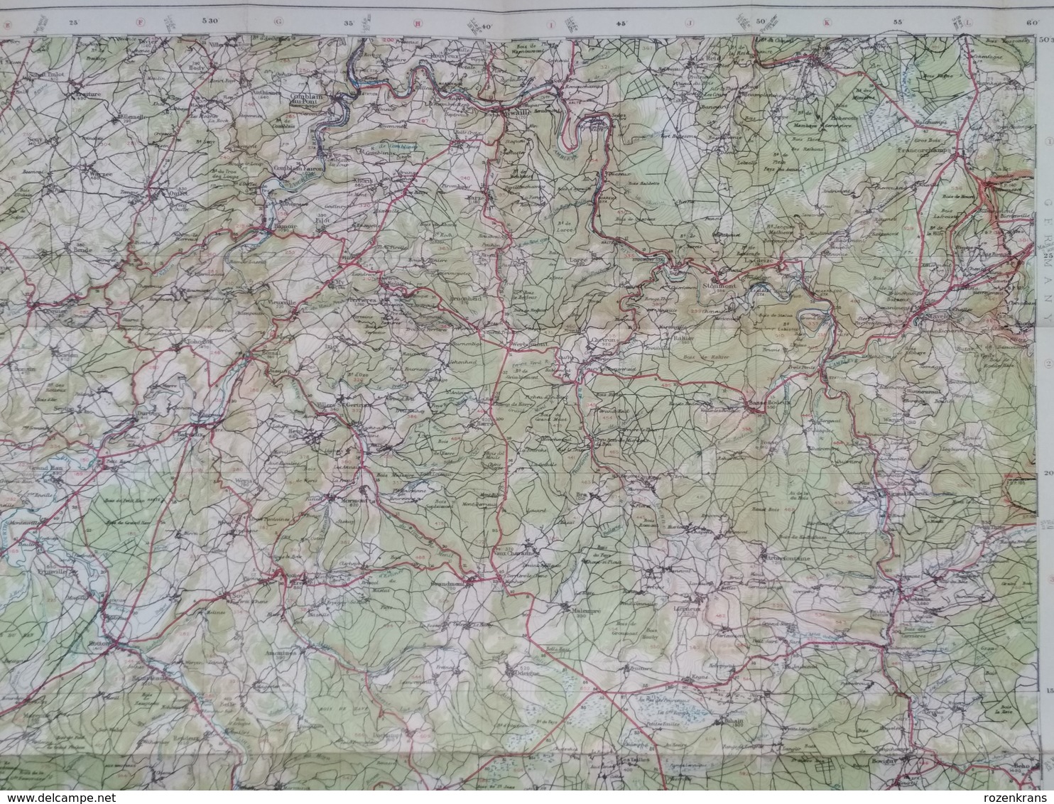 Carte Topographique Militaire UK War Office 1916 World War 1 WW1 Marche Durbuy La Roche Houffalize Aywaille Han Barvaux - Topographische Kaarten