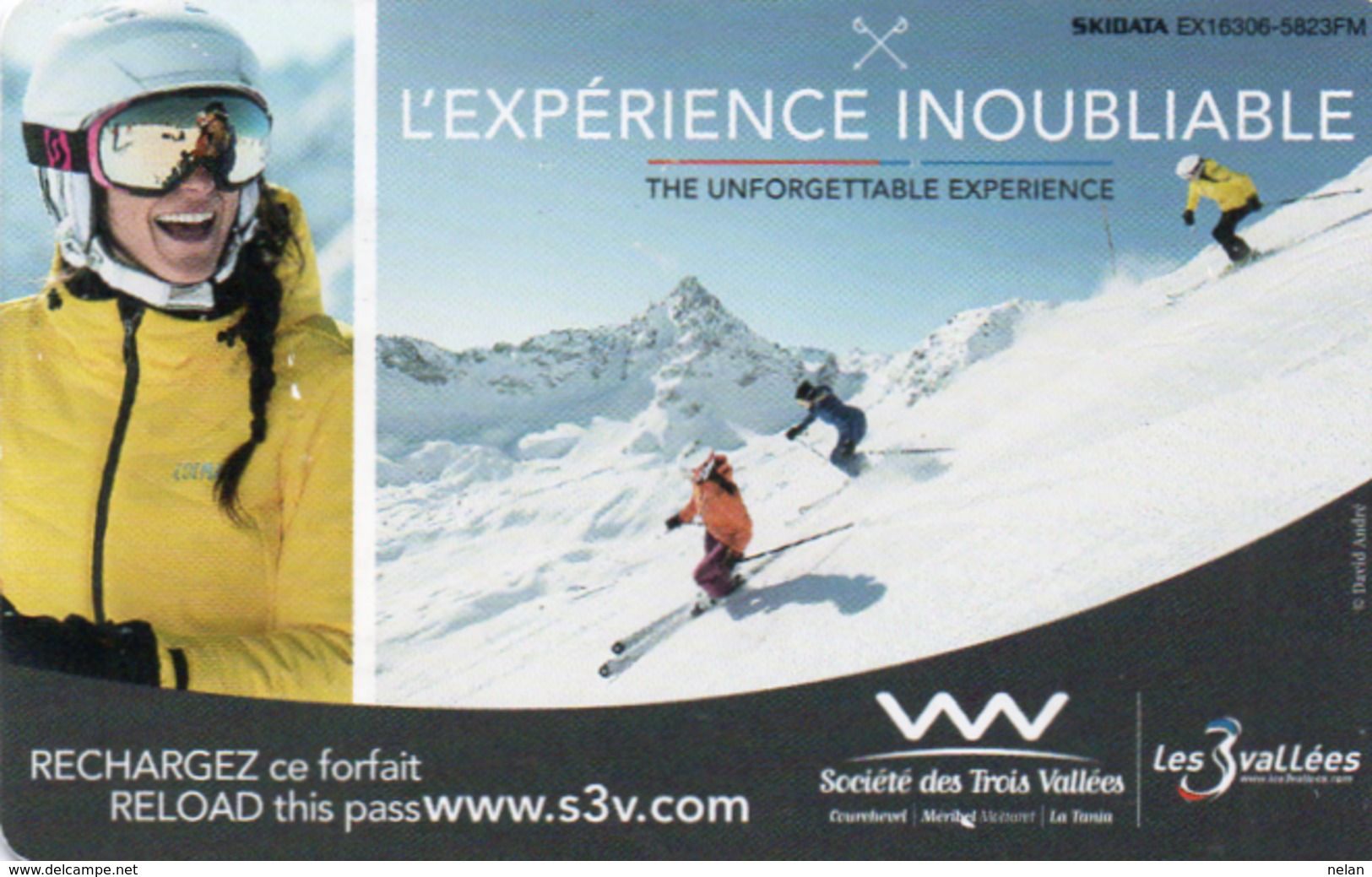 KEYCARD-SKIPASS -LES 3 VALLEES-FRANCIA - Chiavi Elettroniche Di Alberghi