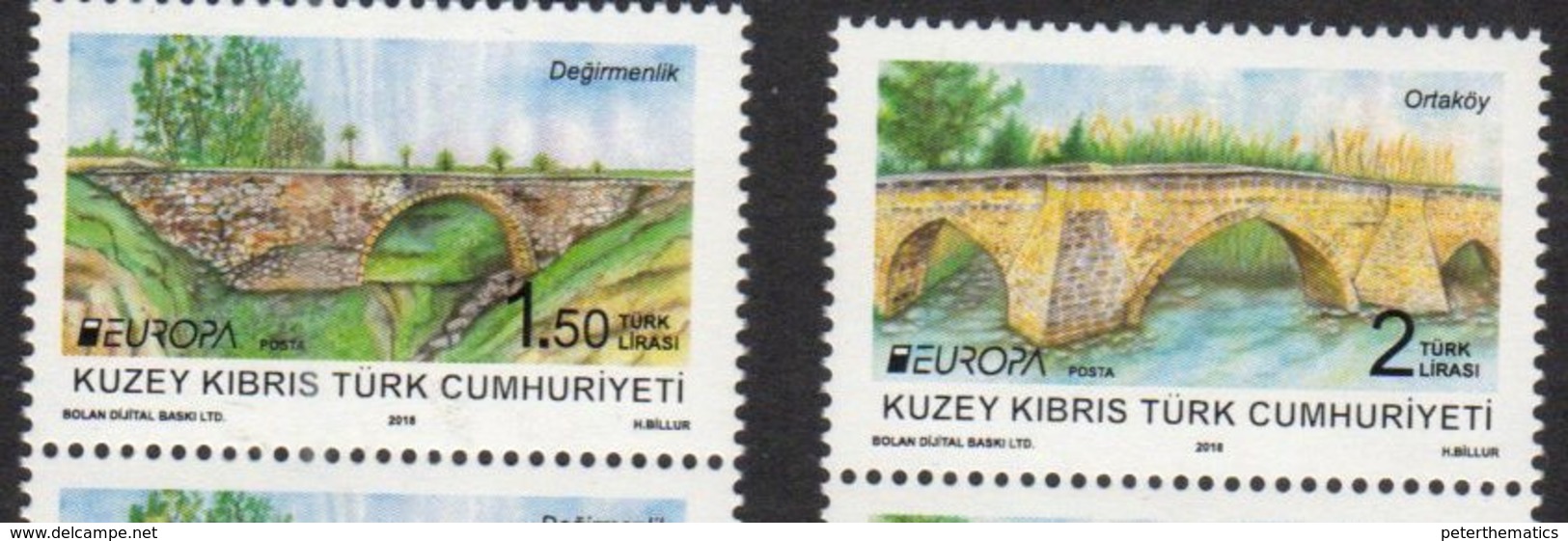 TURKISH CYPRUS, 2018, MNH,EUROPA, BRIDGES, 2v - 2018