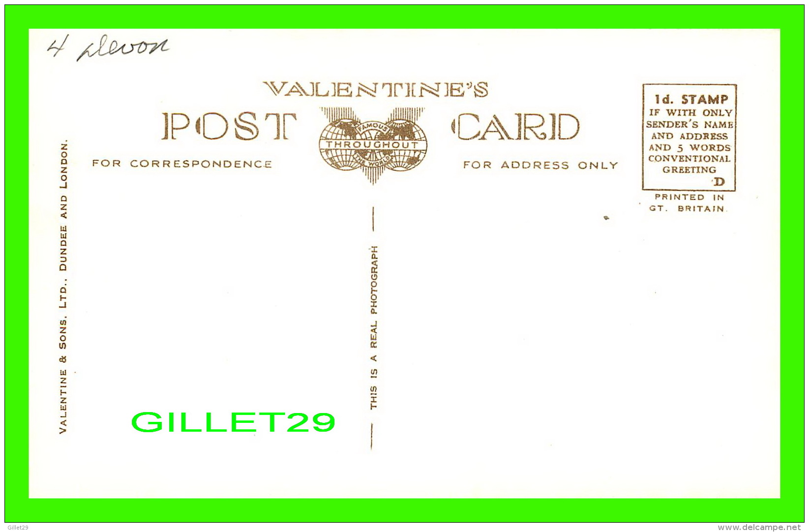 PAIGNTON, UK - CLIFF GARDENS &amp; PROMENADE, GOODRINGTON - VALENTINE'S POST CARD - - Paignton