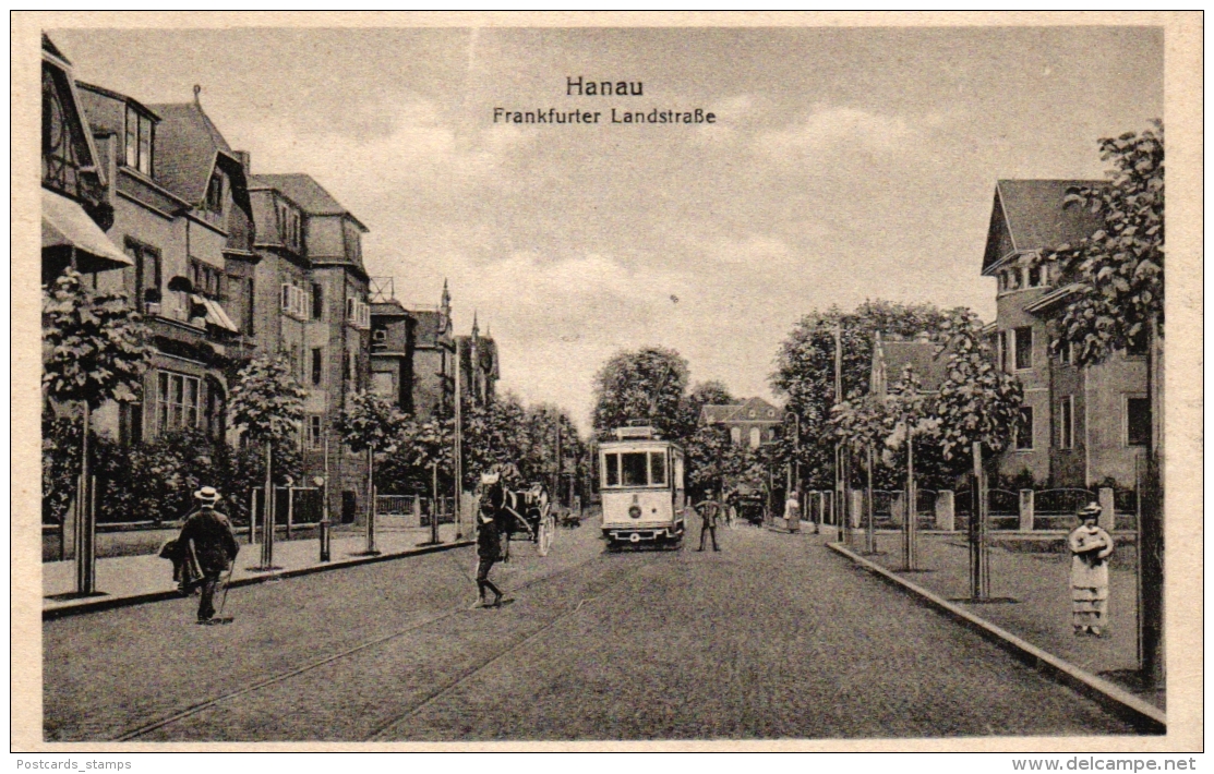 Hanau, Frankfurter Landstrasse Mit Strassenbahn, Um 1910/20 - Hanau