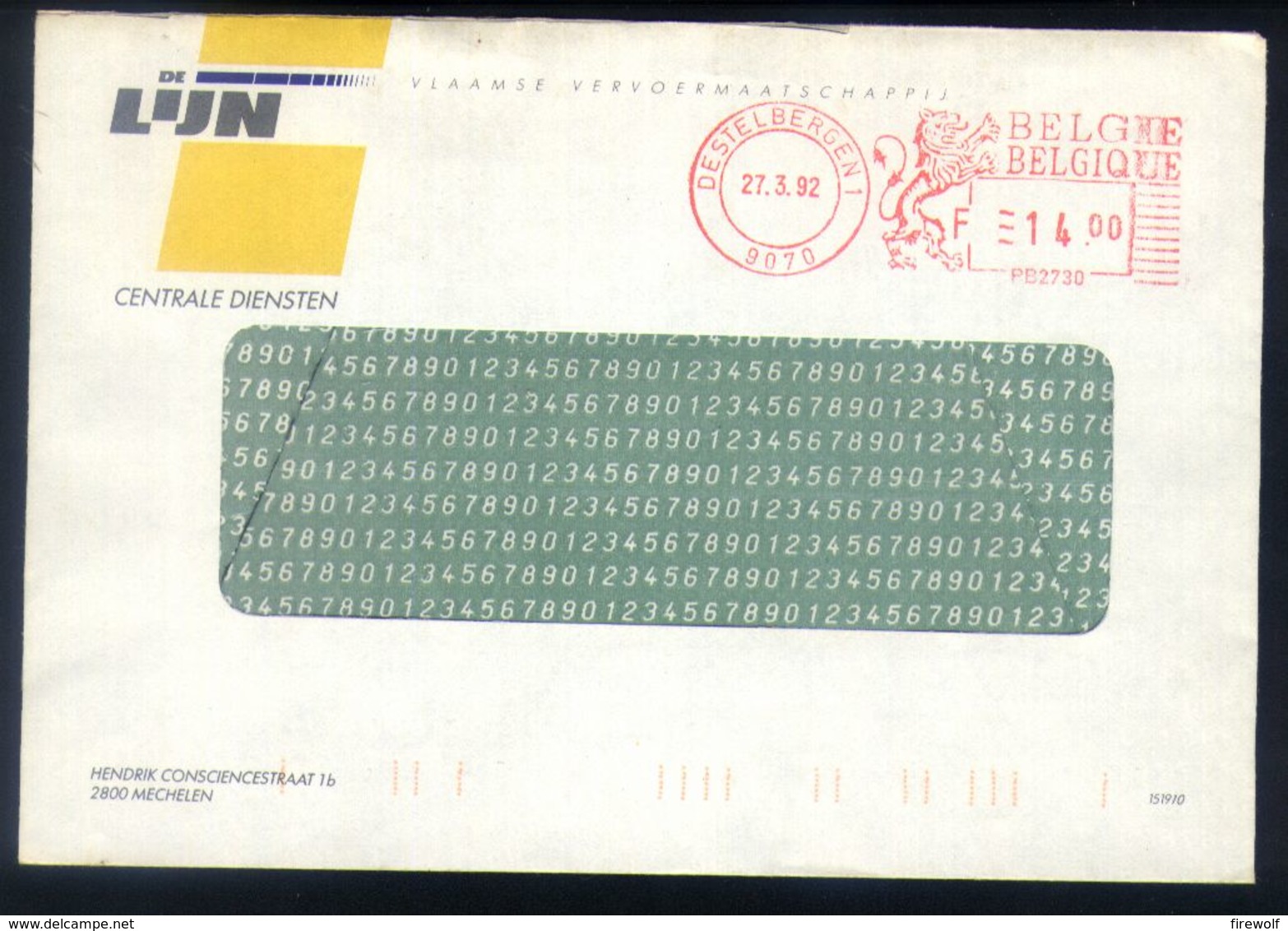 E13 - België - 1992 - Destelbergen - PB2730 - De Lijn - 1980-99