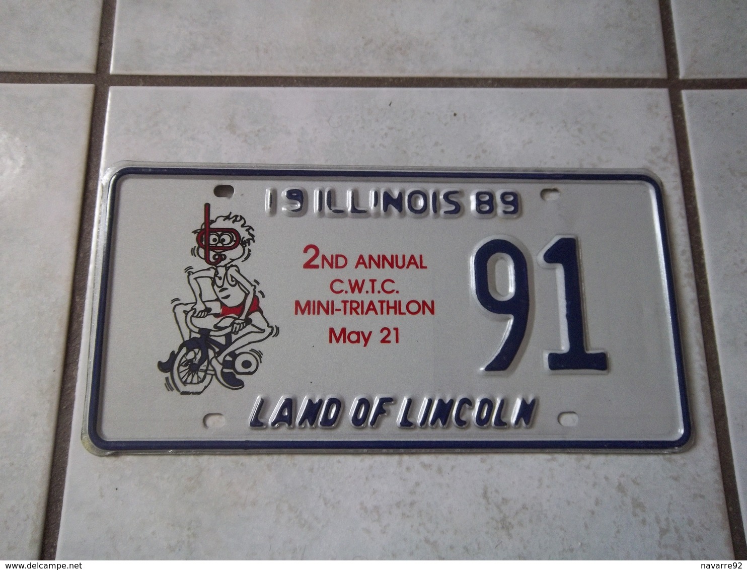 PLAQUE IMMATRICULATION AMERICAINE USA RARE EVENEMENTIELLE ILLINOIS 1989 USA LICENSE PLATE !!! - Plaques D'immatriculation