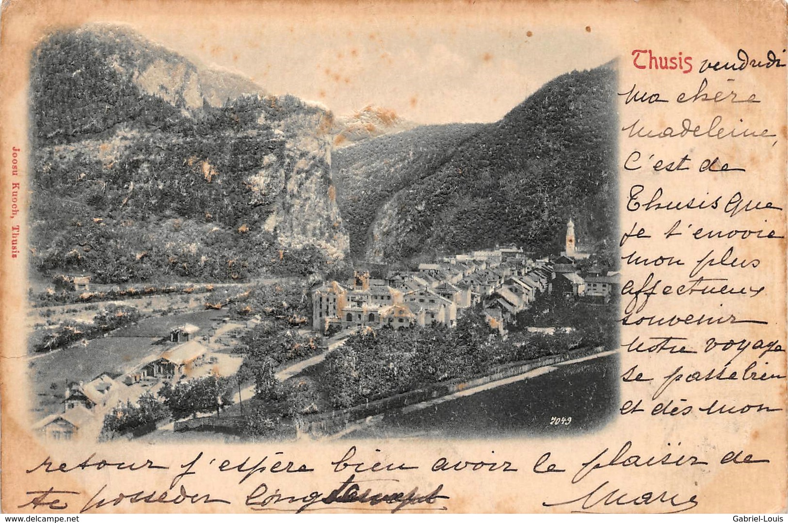 Thusis - 1899 - Gaufrée -  Dorf Mit Erleichterung - Thusis