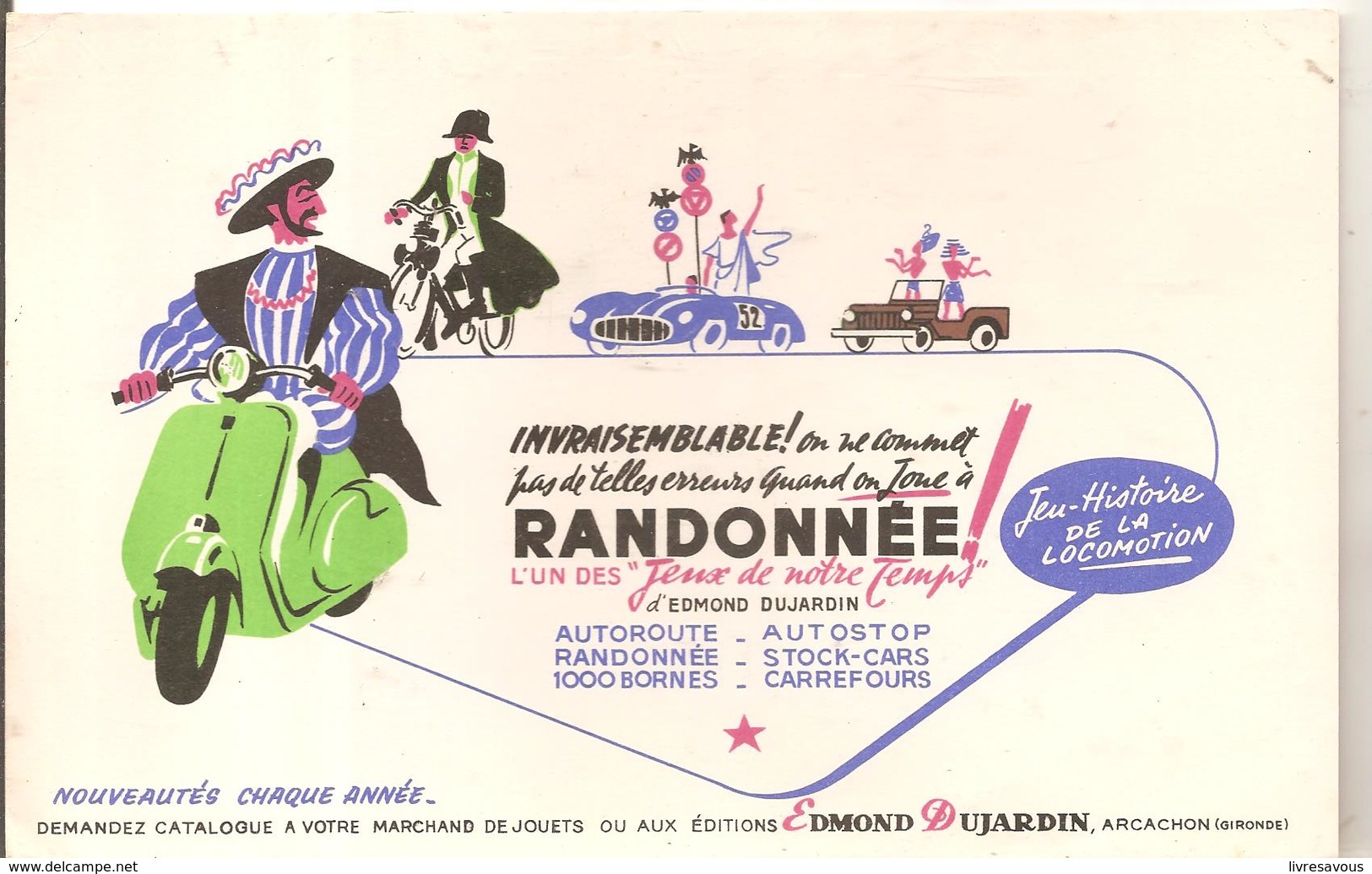 Buvard Edmond Dujardin Jeu Histoire De  La Locomotion RANDONNEE - Papeterie