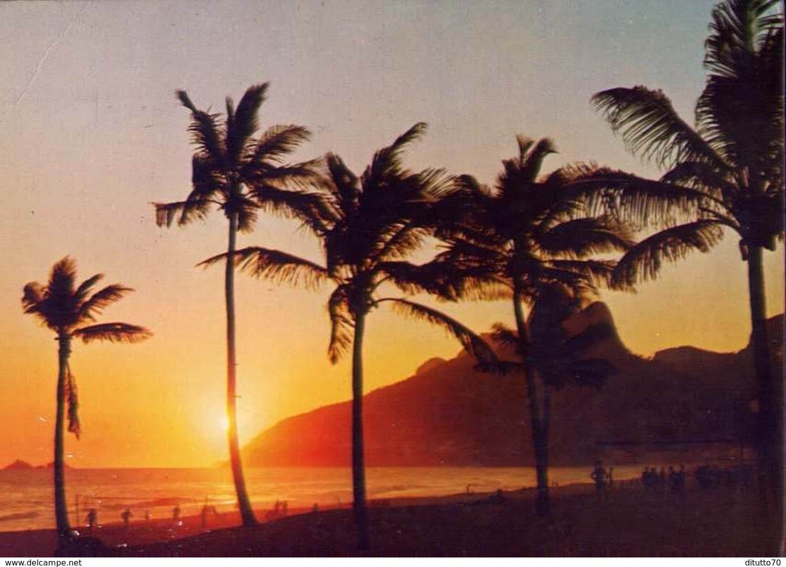 Rio De Janeiro - Brasil - Por Do Sol Na Praia De Lerbon - Formato Grande Viaggiata – E 7 - Mondo