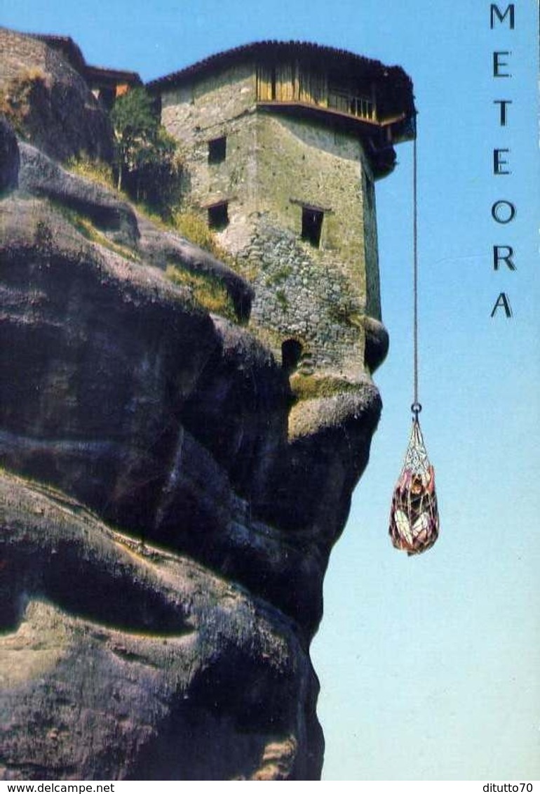 Meteora - Filet Ascenseur Du Monastere Varlaam - Formato Grande Non Viaggiata – E 7 - Mondo