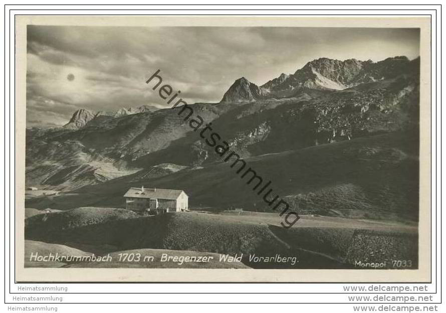 Hochkrummbach In Vorarlberg - Bregenzer Wald - Foto-AK 20er Jahre - Warth