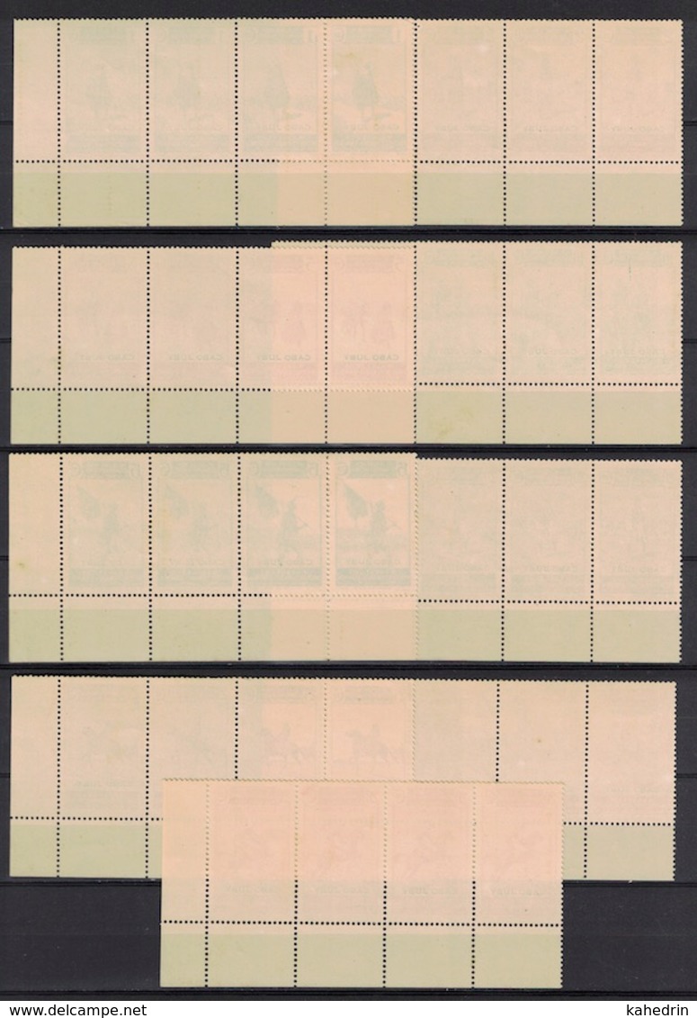 Cabo Juby 1937, 9 Values From The Series Of Alzamiento Nacional **, MNH, Pairs / Corner-block - Cabo Juby