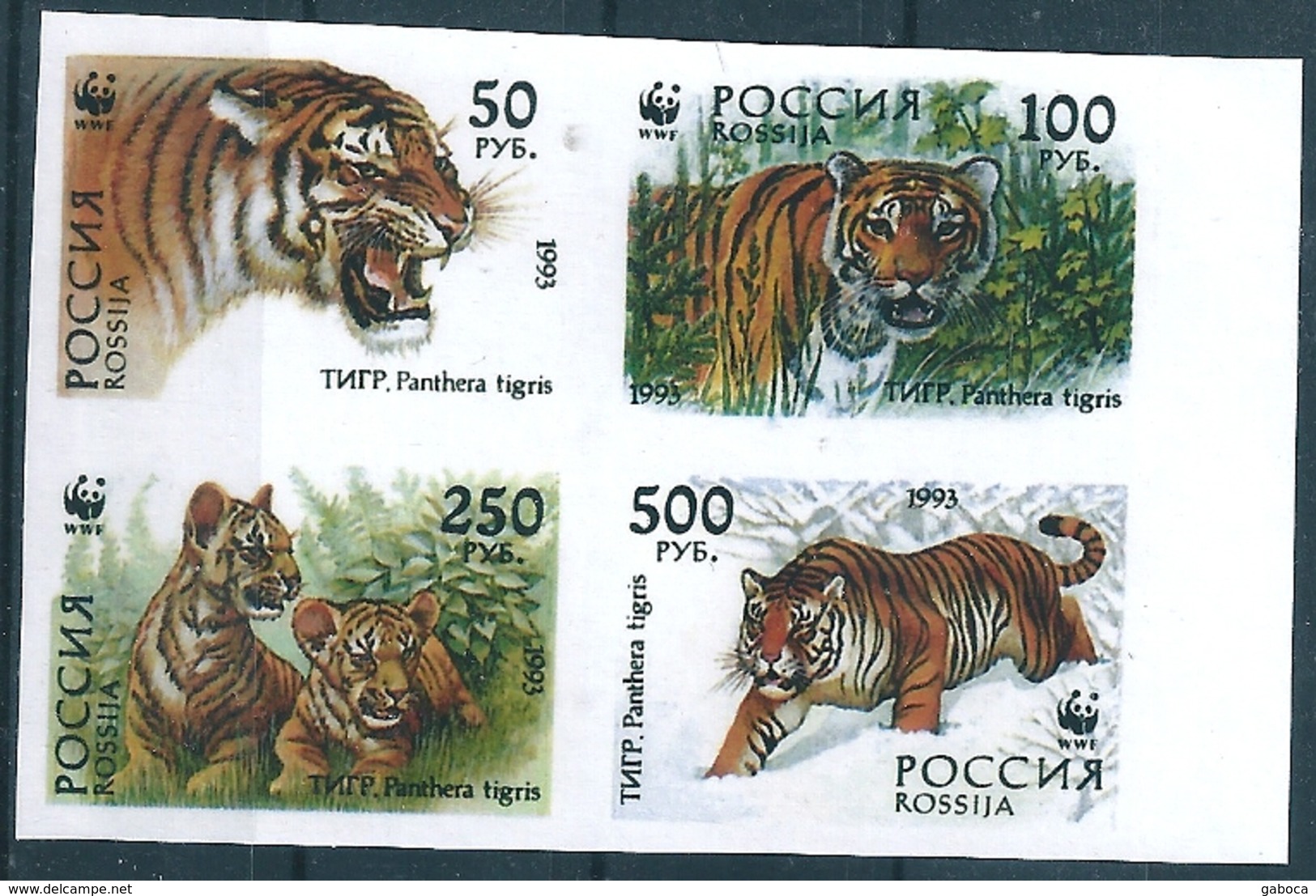 B2274 Russia Rossija 1993 Tiger 4v Se-tenant Colour Proof - Errors & Oddities