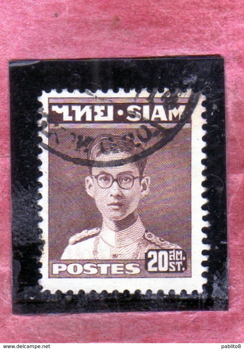 THAILANDE THAILAND TAILANDIA 1947 1949 KING Bhumibol Adulyadej RE 20s USATO USED OBLITERE' - Tailandia