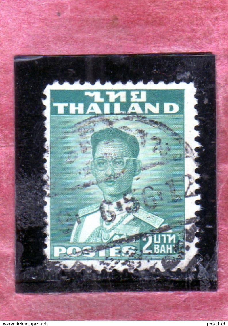 THAILANDE THAILAND TAILANDIA 1951 1960 KING Bhumibol Adulyadej RE 2b USATO USED OBLITERE' - Tailandia