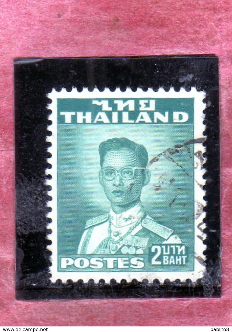 THAILANDE THAILAND TAILANDIA 1951 1960 KING Bhumibol Adulyadej RE 2b USATO USED OBLITERE' - Tailandia