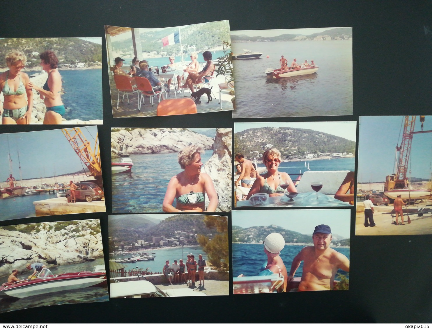 GROUPE DE VACANCIERS DE BELGIQUE À SANTA PONSA  MER ESPAGNE EN 1976 LOT 13 PHOTOS ORIGINALES EN COULEURS ANNÉE 1976