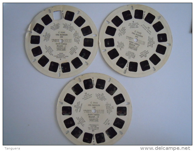 View-master Viewmaster C 3541 3542 3543 King Baudouin Queen Fabiola Belgium I II II  Reels Disques 1 Foto Missing - Stereoscoopen