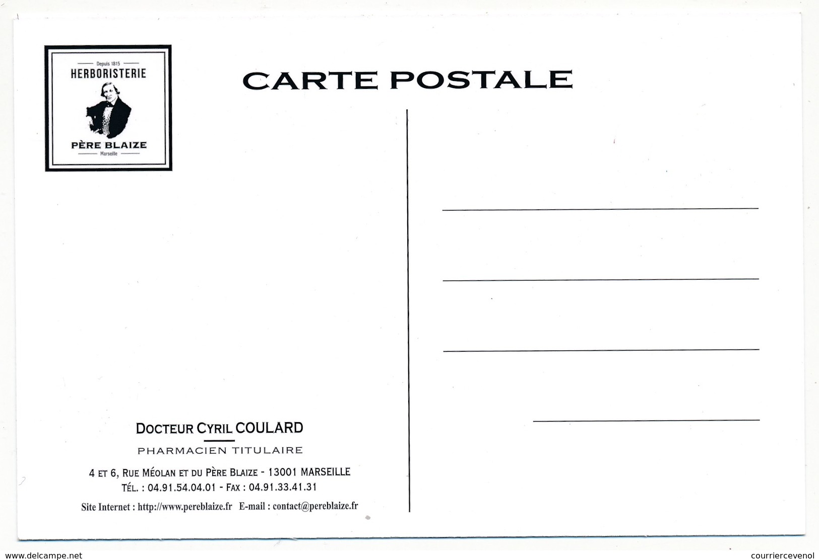 CPM - MARSEILLE (B Du R) - Herboristerie Du Père Blaize - 13001 Marseille - Carte Publicitaire - Canebière, Centre Ville