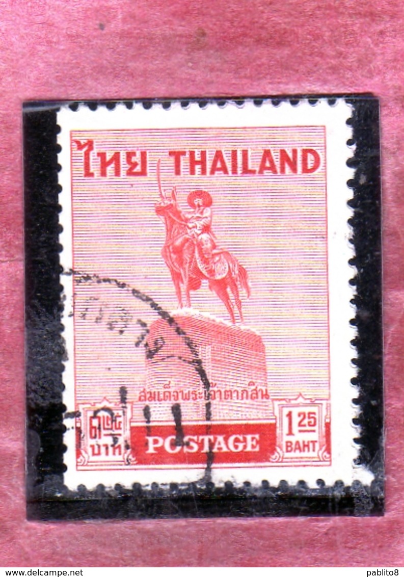 THAILANDE THAILAND TAILANDIA 1955 KING TAKSIN STATUE AT THONBURI 1.25b USATO USED OBLITERE' - Thailand