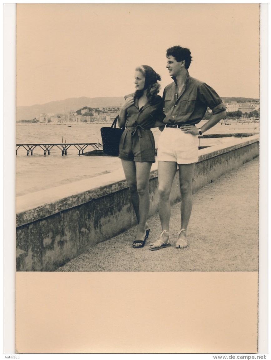 Photo Amateur 06 - CANNES L'acteur Paul GUERS Et Sa Femme Rolande SEGUR Août 1953 - No CPA - Cannes