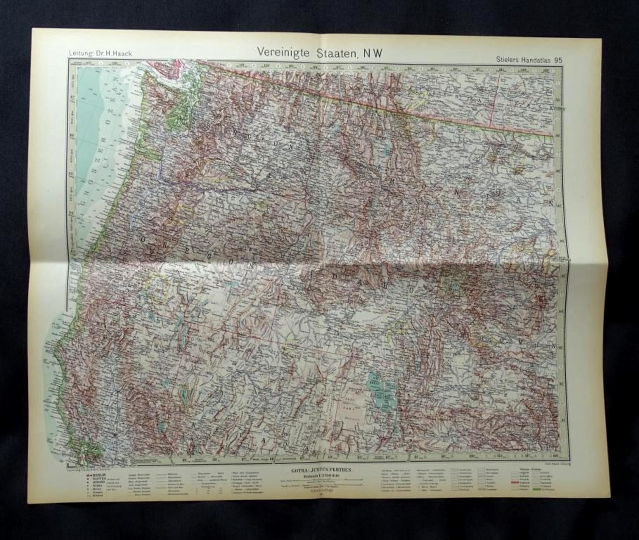 Carte Des USA, Oregon, Idaho, Washington, Edition:1930. - Mapas Geográficas