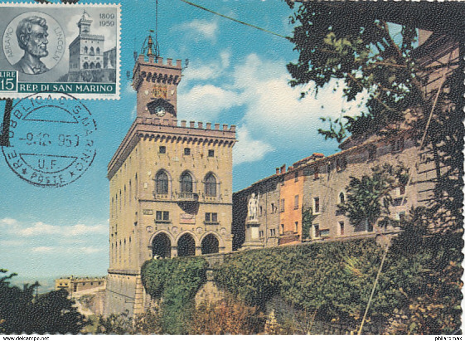 D34959 CARTE MAXIMUM CARD 1959 SAN MARINO - PALACE OF GOVERNMENT CP ORIGINAL - Other & Unclassified