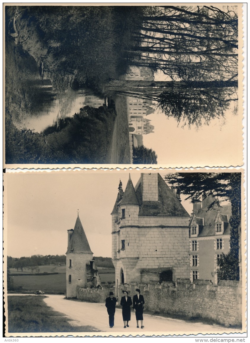 Lot De 2 Photos Amateur -37 Château De MONTPOUPON CERE LA RONDE Avril 1952- No CPA - Autres & Non Classés