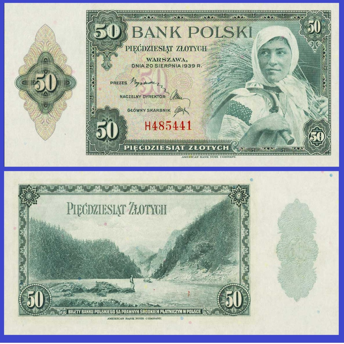 Poland  50 Zlotych  1939  - REPLICA --  REPRODUCTION - Poland