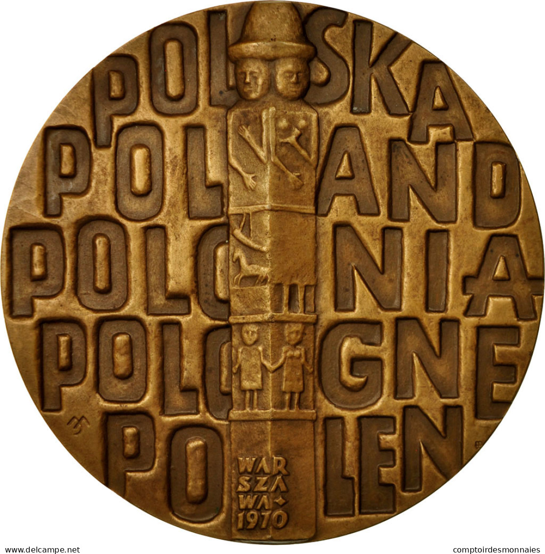 Pologne, Médaille, Varsovie, 1970, SPL+, Bronze - Autres & Non Classés