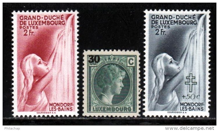 Luxembourg 1940 Yvert 322 - 323 - 333 ** TB - Neufs