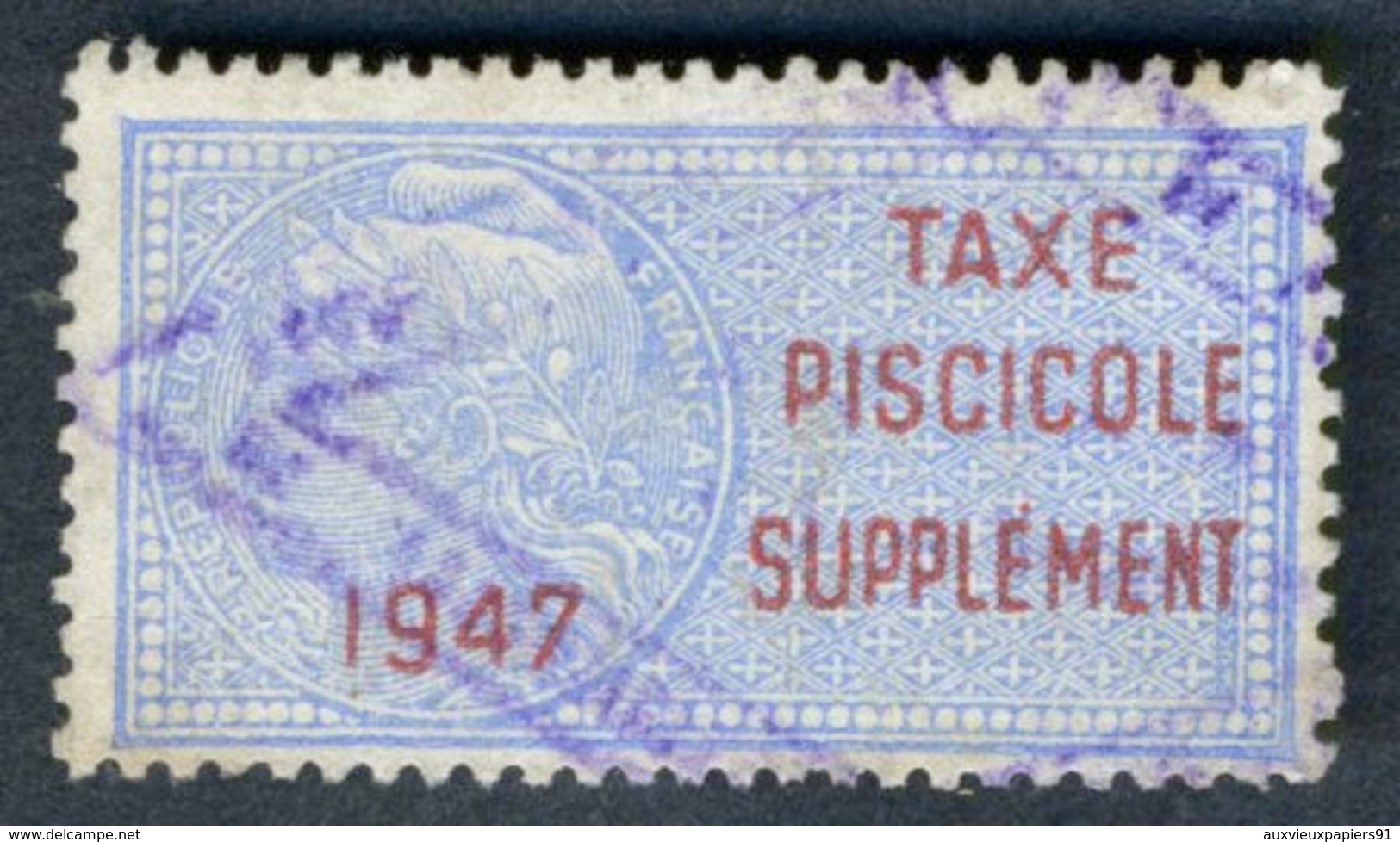 Timbre Fiscal (fiscaux) De Permis De Pêche - Taxe Piscicole N° 6 - 1947 - Autres & Non Classés