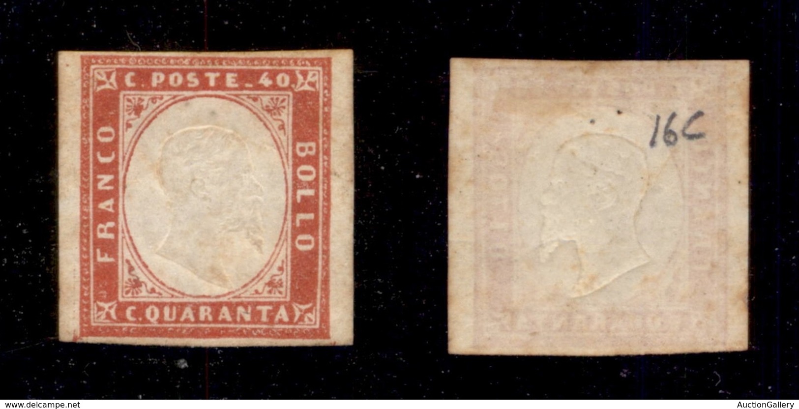 ANTICHI STATI - SARDEGNA - 1860 - 40 Cent Rosso (16C) - Nuovo Con Gomma - Cert. AG (1.200) - Sardinia