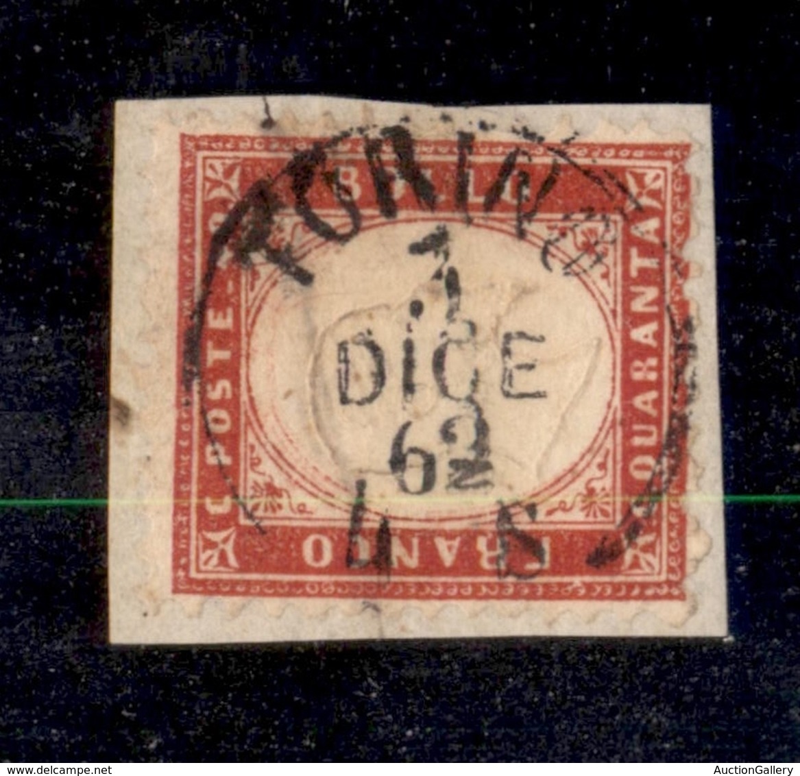 REGNO D'ITALIA - 1862 - 40 Cent (3) Usato Su Frammento - Diena (425) - Otros & Sin Clasificación