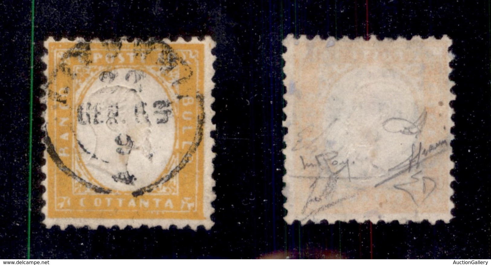 REGNO D'ITALIA - 1862 - 80 Cent (4) Usato A Livorno - Cert. Diena + Cert. Raybaudi + Cert. Sorani (3.750) - Other & Unclassified