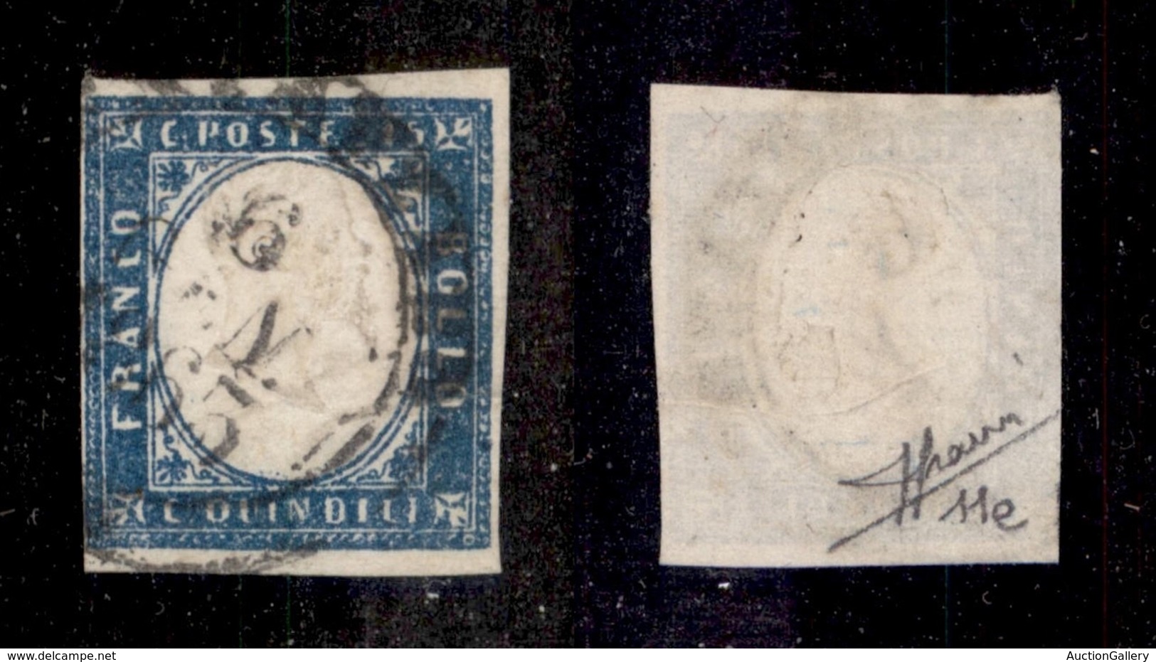 REGNO D'ITALIA - 1863 - 15 Cent Azzurro Grigio (11r-scuro) Usato - Ben Marginato - Sorani (1.000) - Otros & Sin Clasificación