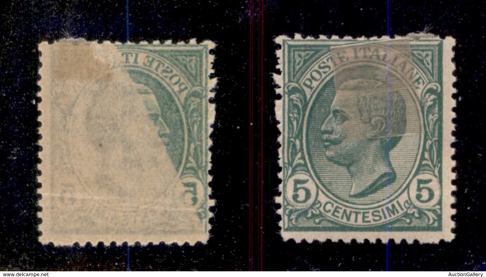 REGNO D'ITALIA - 1906 - 5 Cent Leoni (81aa) - Stampa Mancante - Gomma Originale (360) - Otros & Sin Clasificación