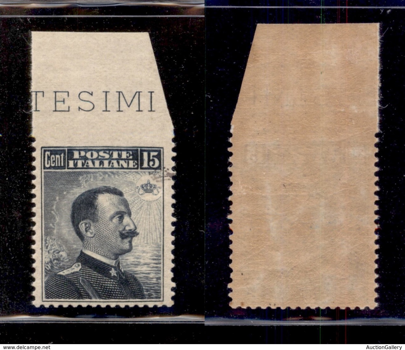 REGNO D'ITALIA - 1911 - 15 Cent Michetti (96f) Non Dentellato In Alto - Gomma Integra Giallastra (490) - Otros & Sin Clasificación