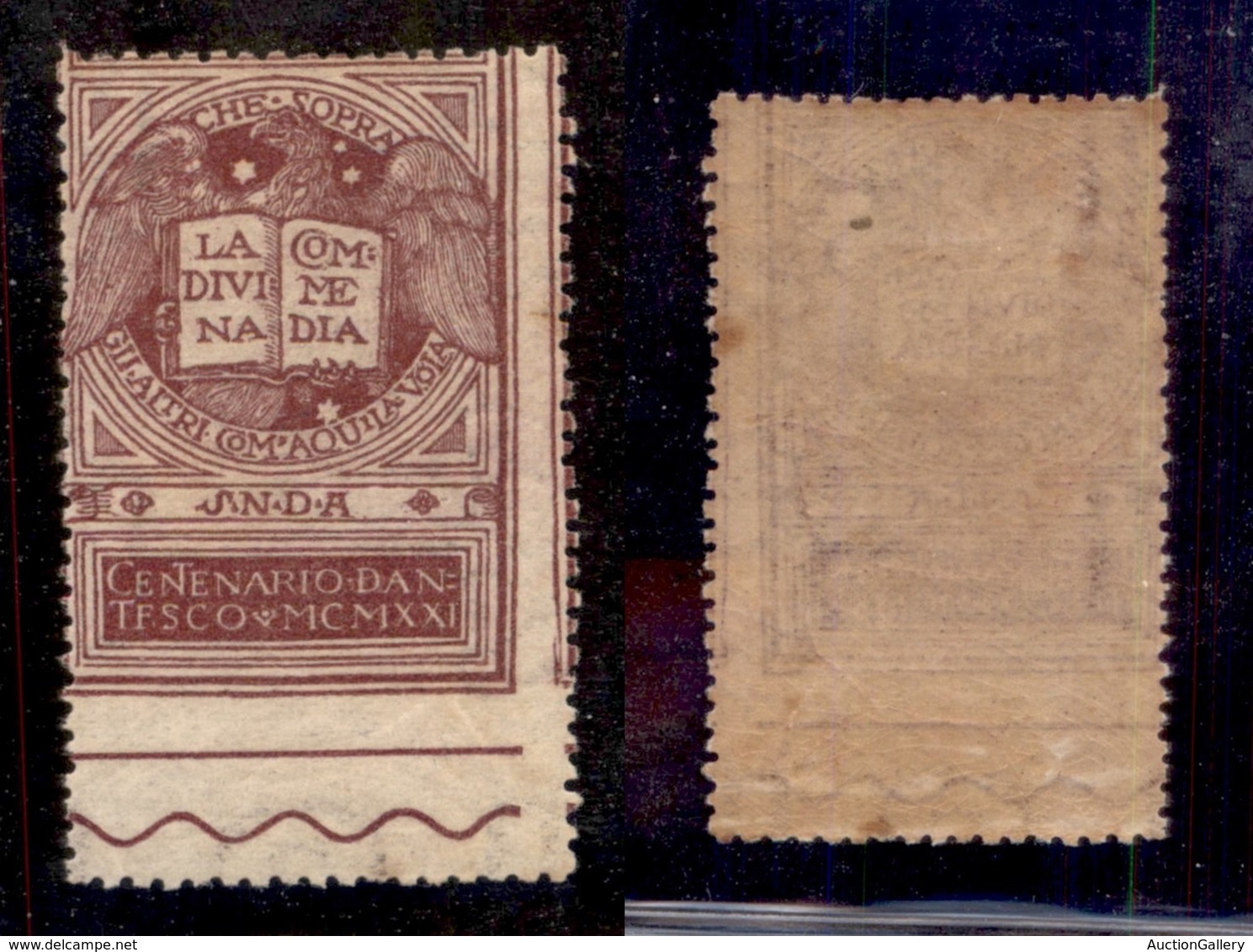 REGNO D'ITALIA - 1921 - 15 Cent Dante (116 - Varietà Nd) - Dentellatura Orizzontale Spostata In Basso (ultimo Della Fila - Otros & Sin Clasificación