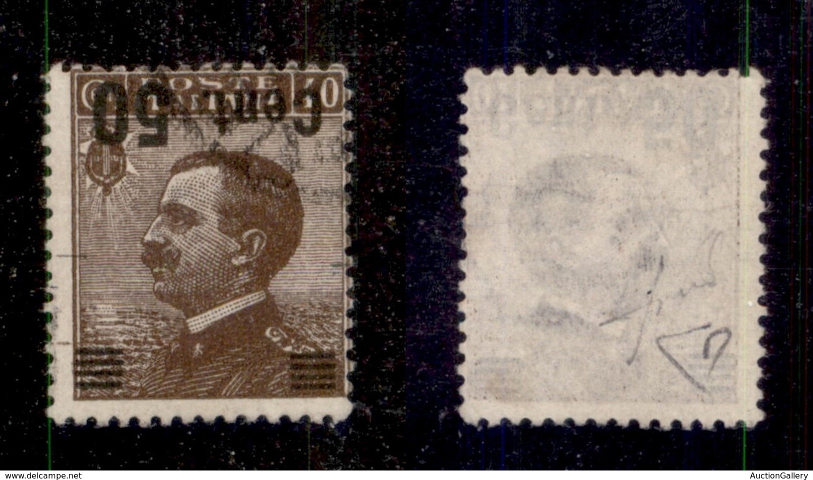 REGNO D'ITALIA - 1923 - 50 Cent Su 40 Michetti (139a) Usato - Soprastampa Capovolta Perfettamente Centrata - Molto Bello - Otros & Sin Clasificación