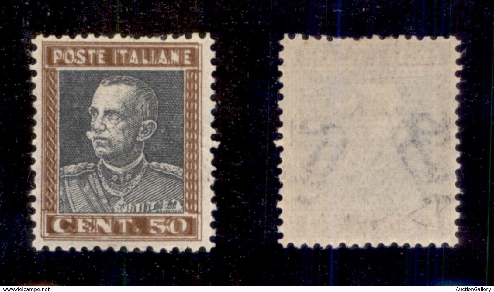 REGNO D'ITALIA - 1927 - 50 Cent Parmeggiani (218b) Con Doppia Stampa Del Riquadro - Gomma Originale - Diena (750) - Otros & Sin Clasificación