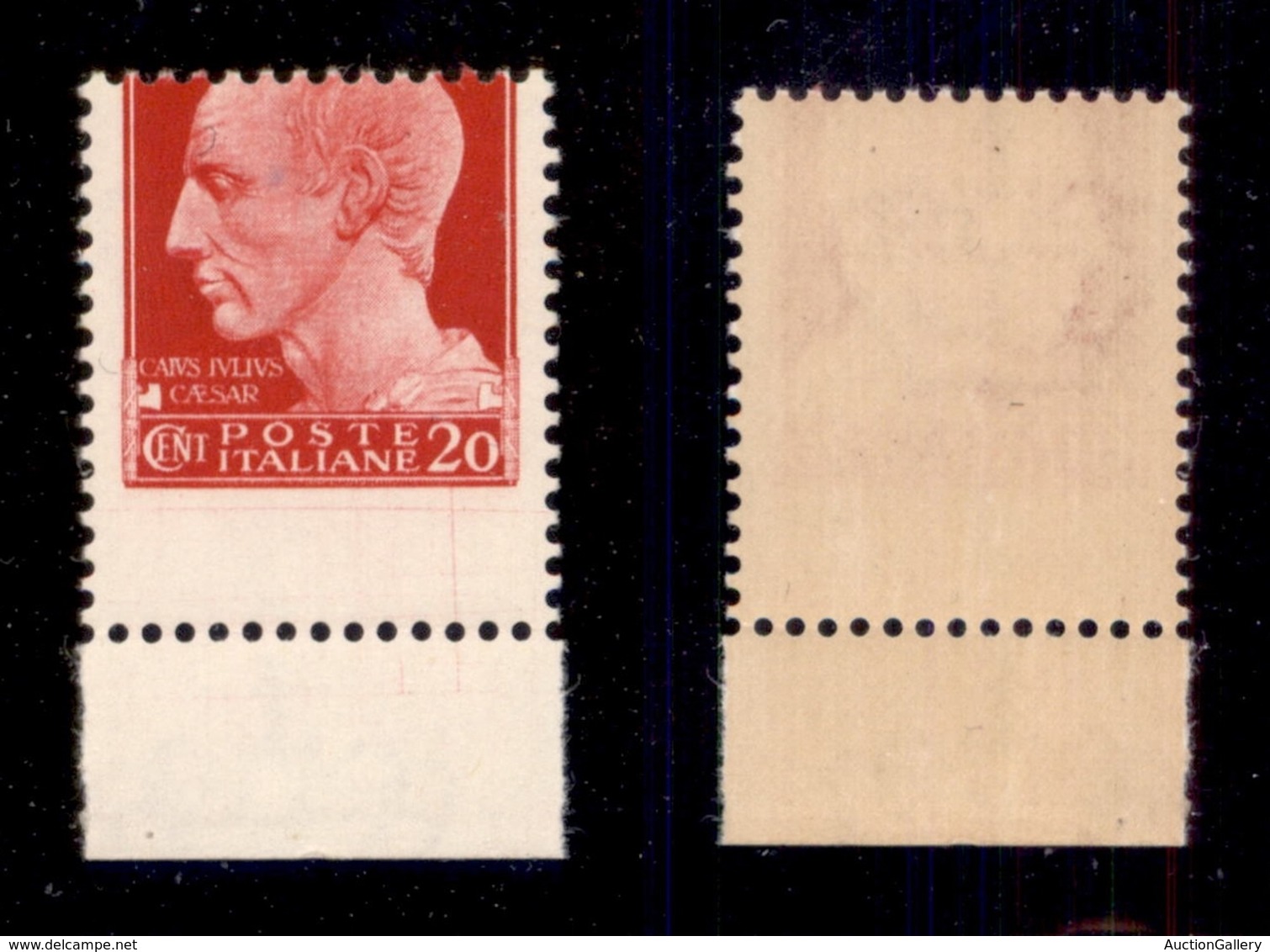 REGNO D'ITALIA - 1929 - 20 Cent Imperiale (247f) Bordo Foglio Con Dentellatura Spostata (ultimo Della Fila Con Stampa Pa - Otros & Sin Clasificación